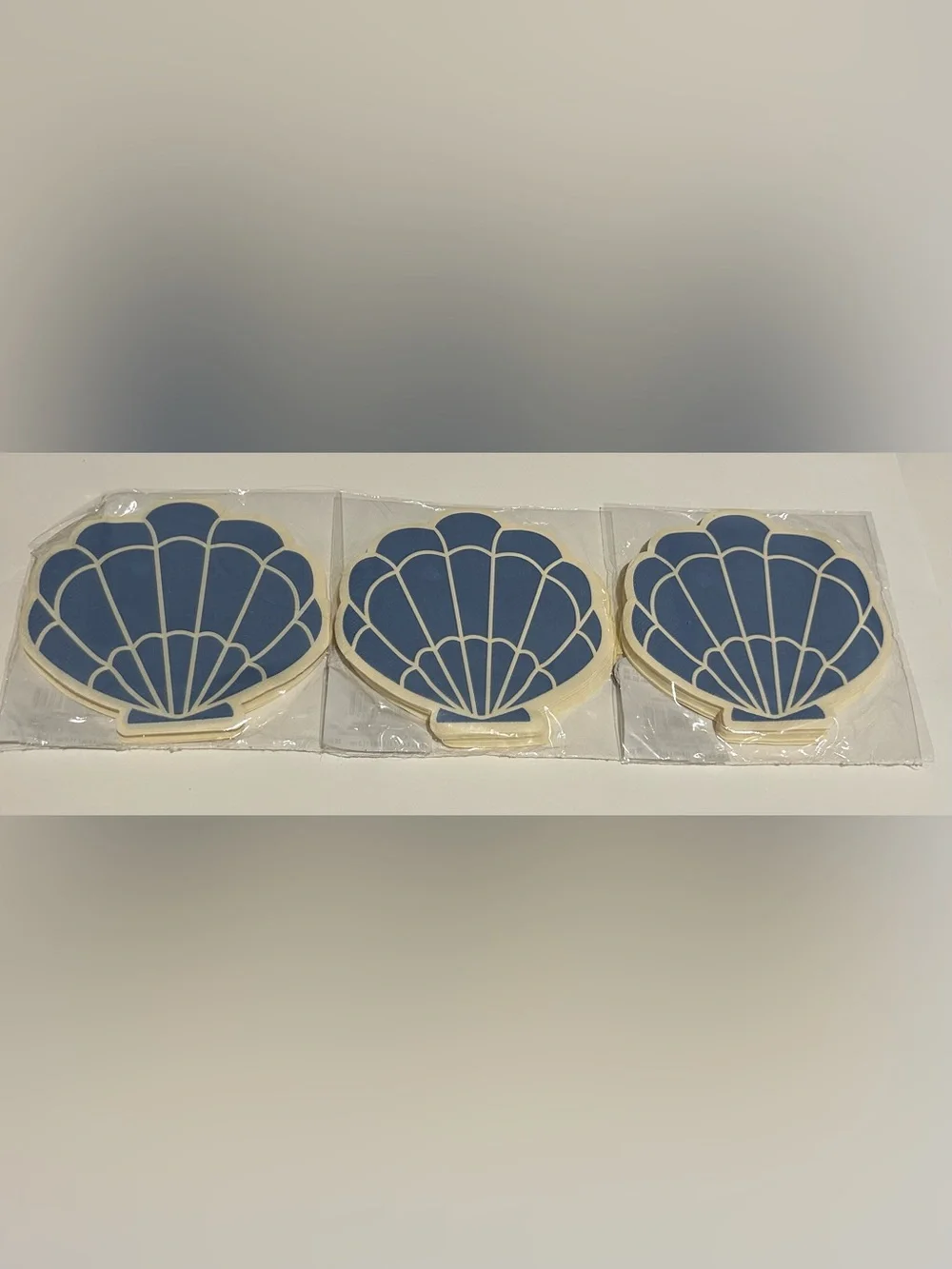 New 3 Packages of Blue and White Shells Beverage Napkins 60 Napkins Thailand